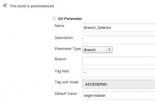 Konfiguracja wtyczki parametru Git w zadaniu