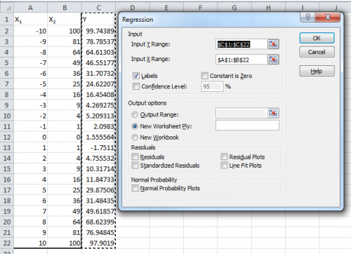 Analiza regresji kwadratowej w Excelu