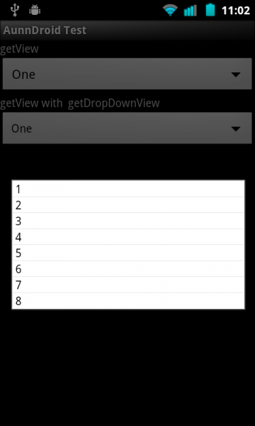 getView i getDropDownView