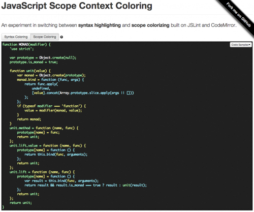 JavaScript Scope Context Coloring