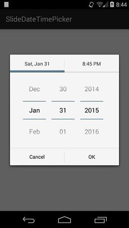 połączone DatePicker i TimePicker w DialogFragment dla Androida