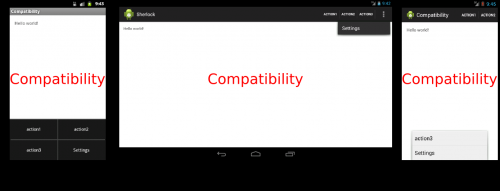 Aplikacja korzystająca z kompatybilności na wciśniętym menu