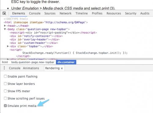 Obraz Chrome 49 + opcja podglądu wydruku w Dev Tools
